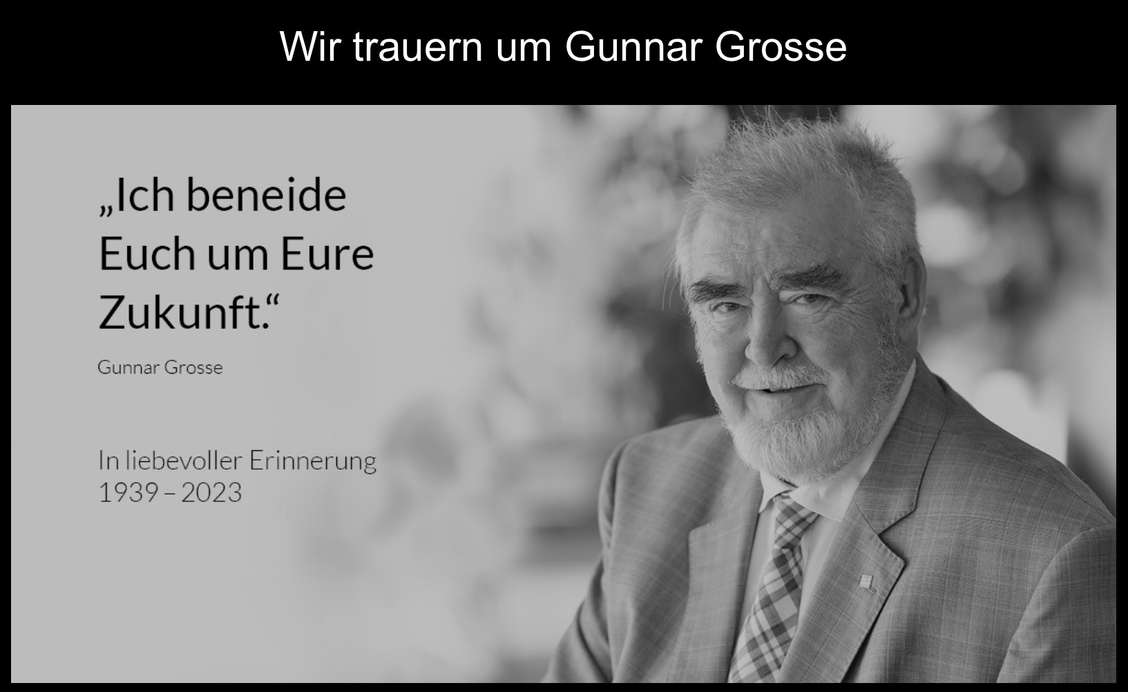 Reauer um Gunnar Grosse 1939-2023